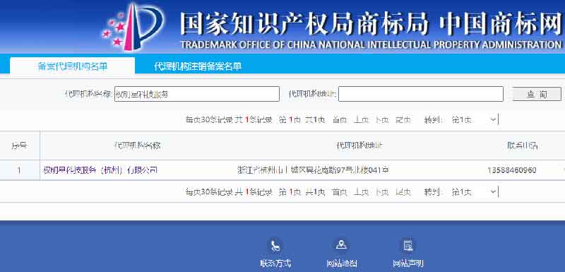 Screenshot of Quan Ming Xin being listed on CNIPA
